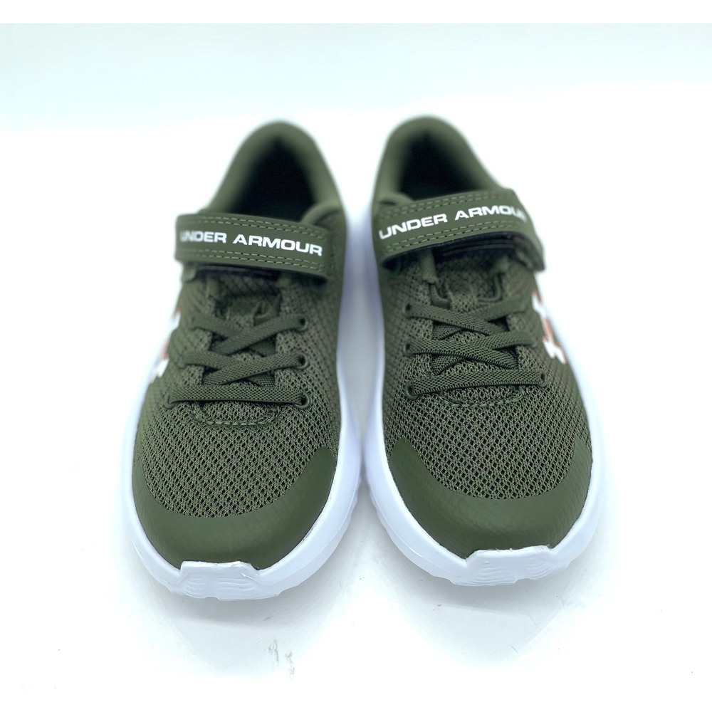 Under Armour Pursuit Kids Olive Green Mesh Athletic Sneakers Size 12